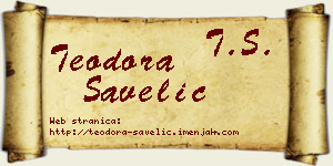 Teodora Savelić vizit kartica